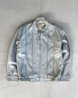 00'S GREY LEATHER JACKET - L