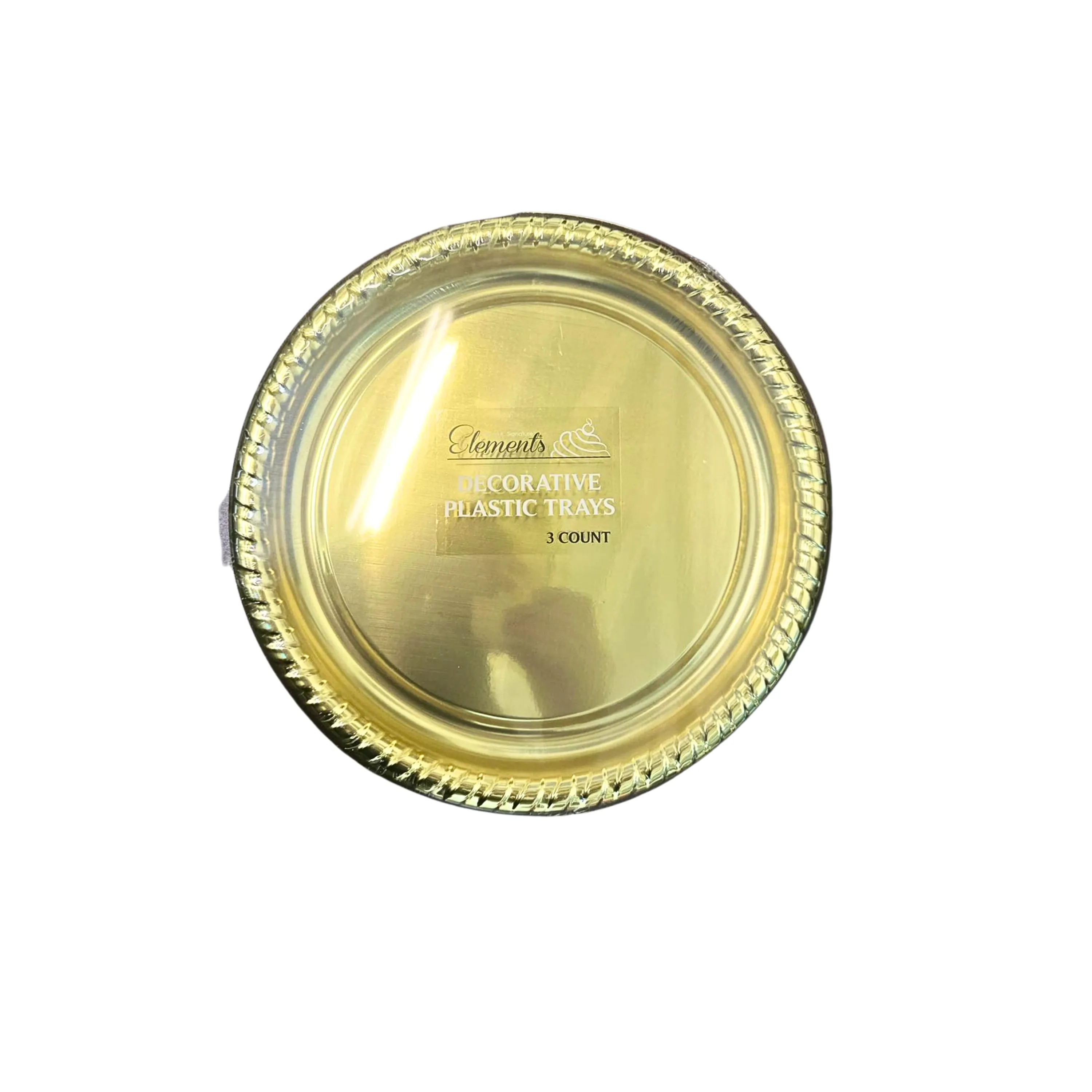 11.5" Gold Round Metallic Serving Plastic Tray