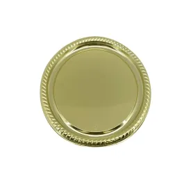 11.5" Gold Round Metallic Serving Plastic Tray