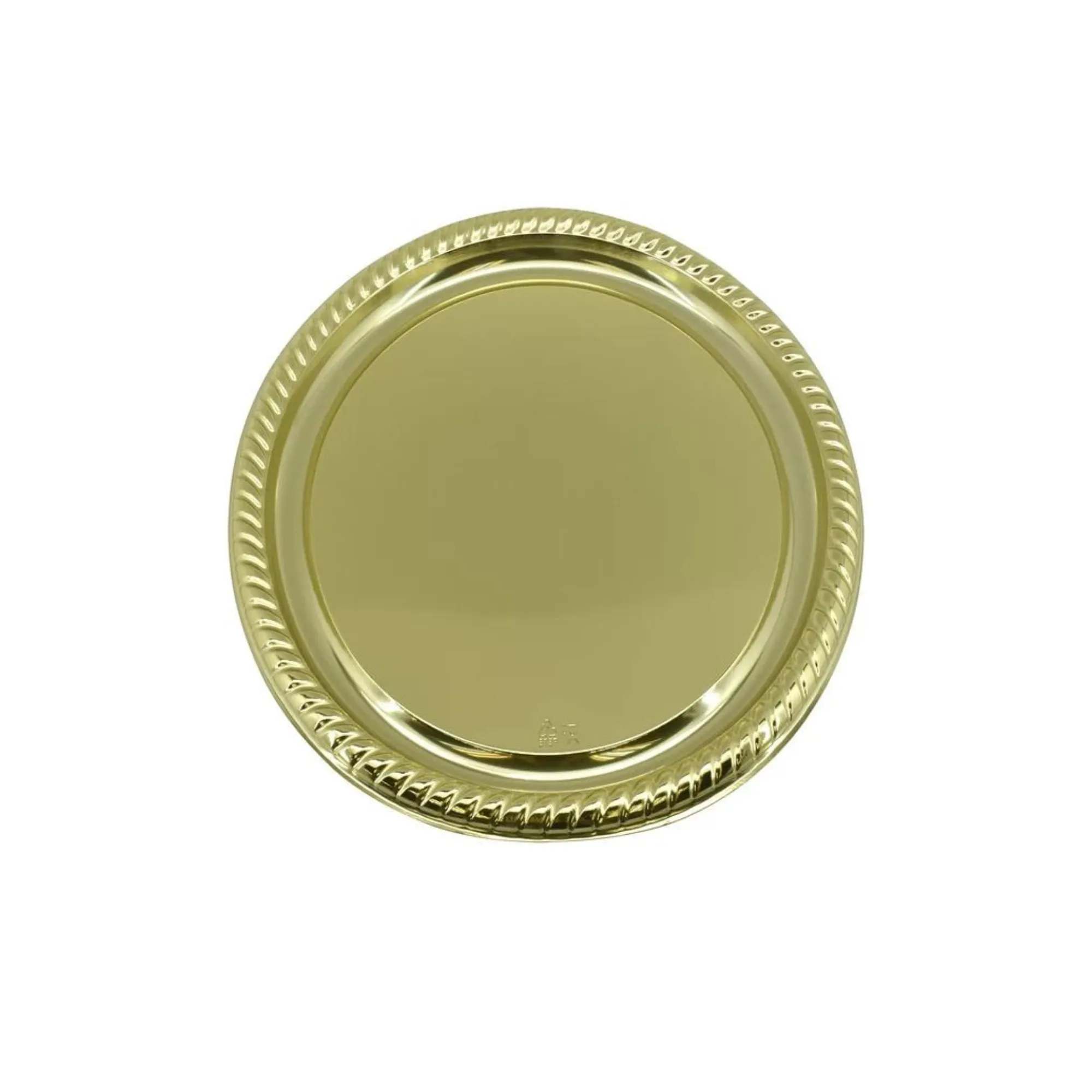 11.5" Gold Round Metallic Serving Plastic Tray