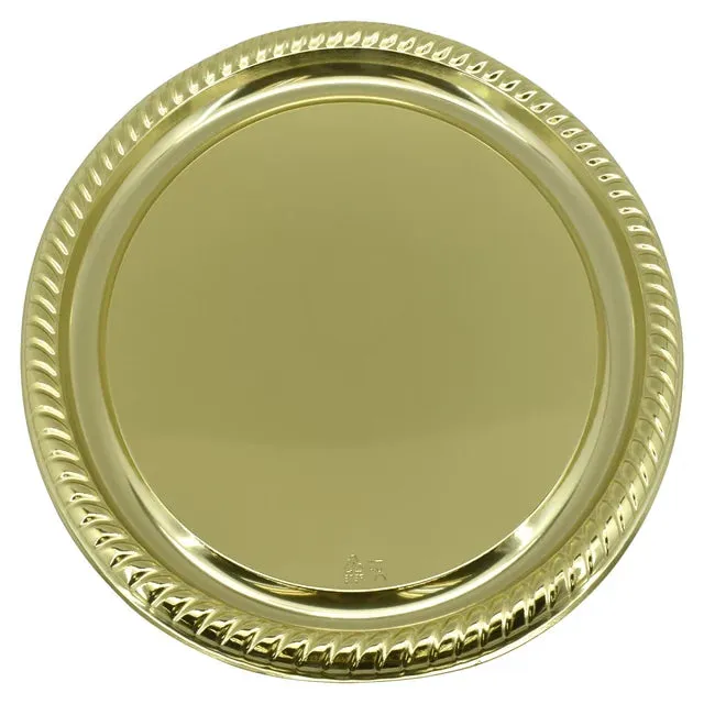 11.5" Gold Round Metallic Serving Plastic Tray