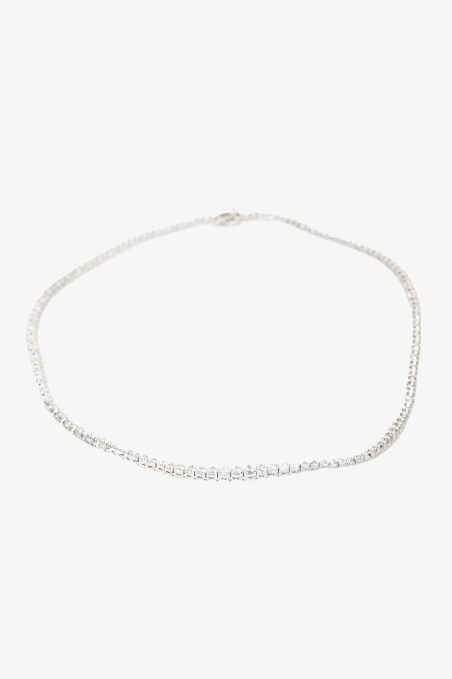 14K White Gold Line 2.4 Carat Diamond Necklace