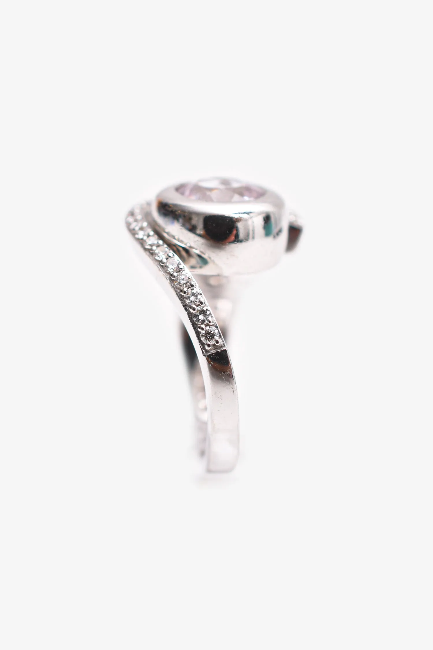 18K White Gold Diamond Set Freshwater Pearl Cocktail Ring