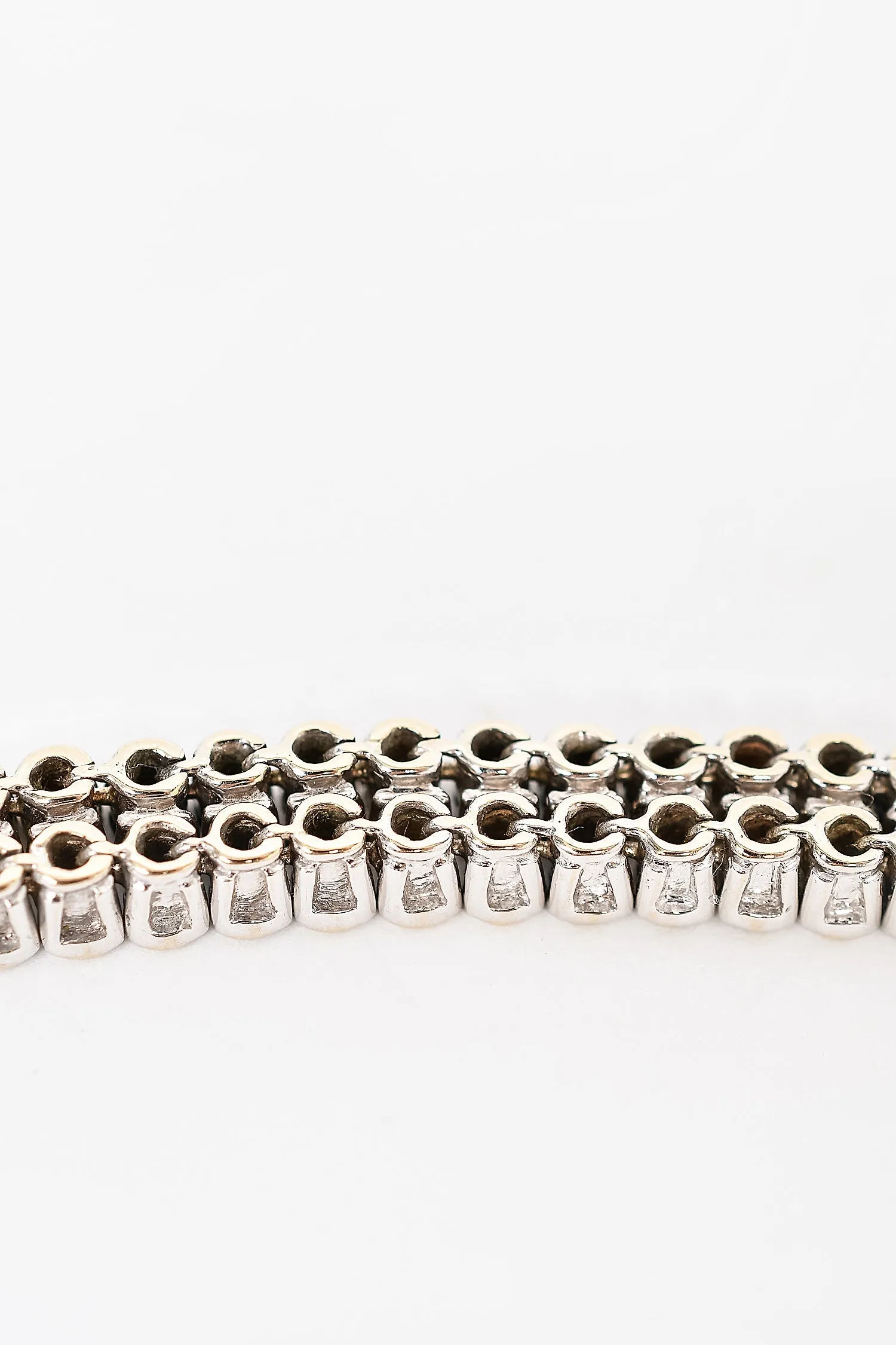 18K White Gold Sapphire & Diamond Double Row Tennis Bracelet