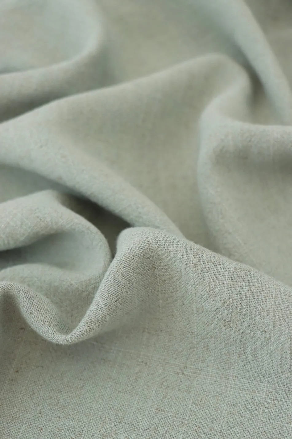 2YD PRECUT; Misty Green Luxor Heavy Linen Slub