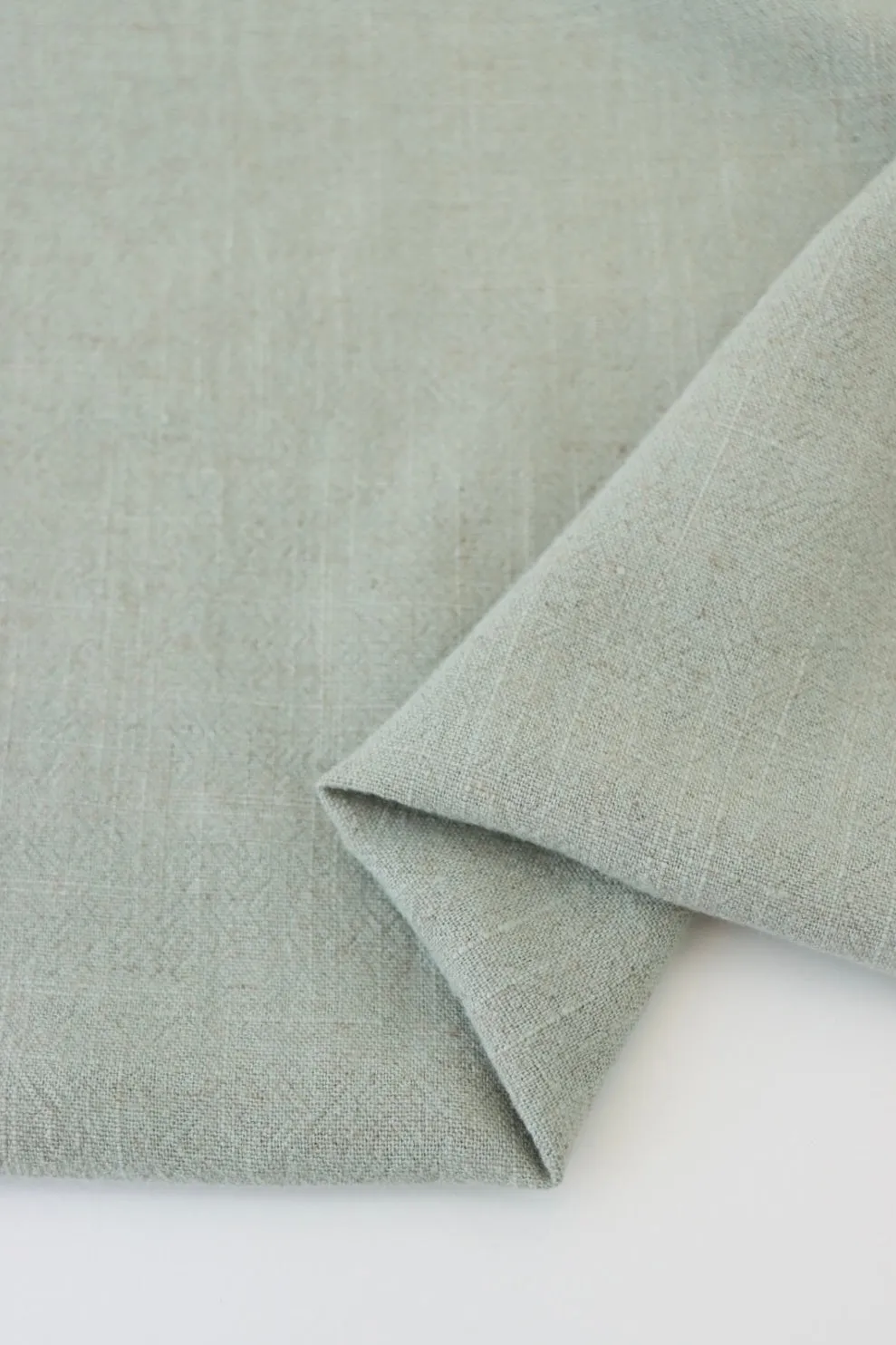 2YD PRECUT; Misty Green Luxor Heavy Linen Slub