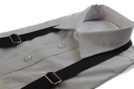 Adjustable Faux Leather Mens & Womens Thick Dark Brown Suspenders