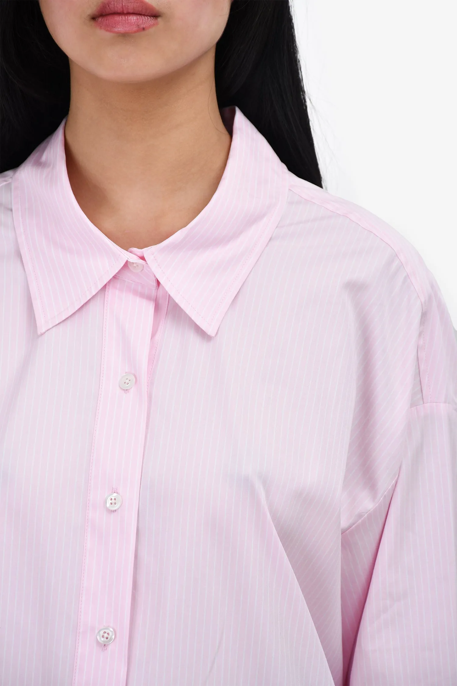 A.L.C Pink/White Pinstripe Button Down Shirt Size 4