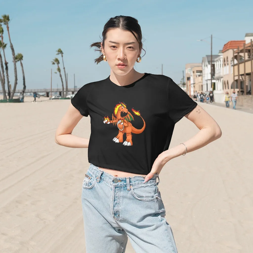 Angetiron Women's Flowy Cropped Tee