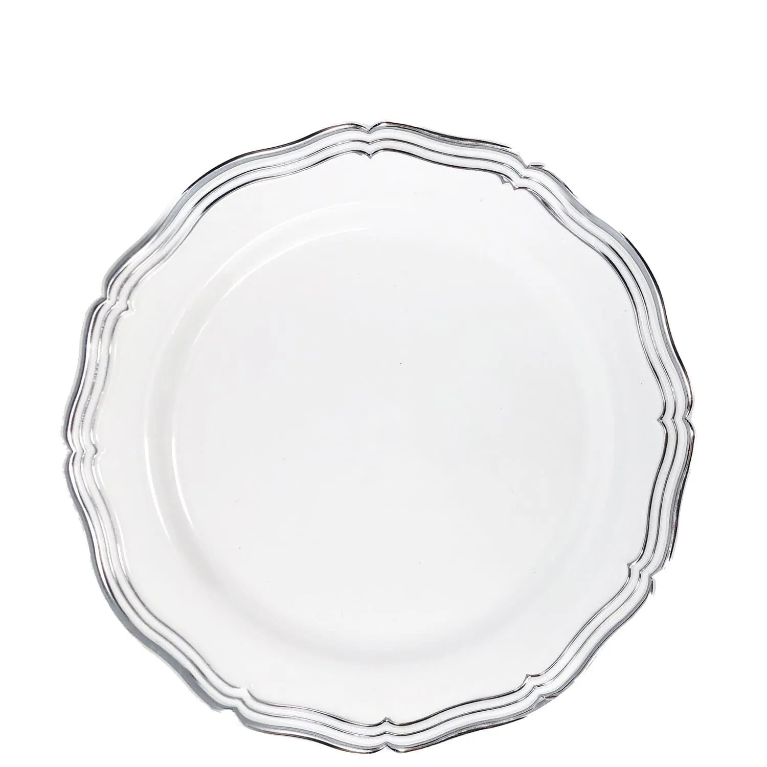 Aristocrat Collections Salad Plate White & Silver 7.5"
