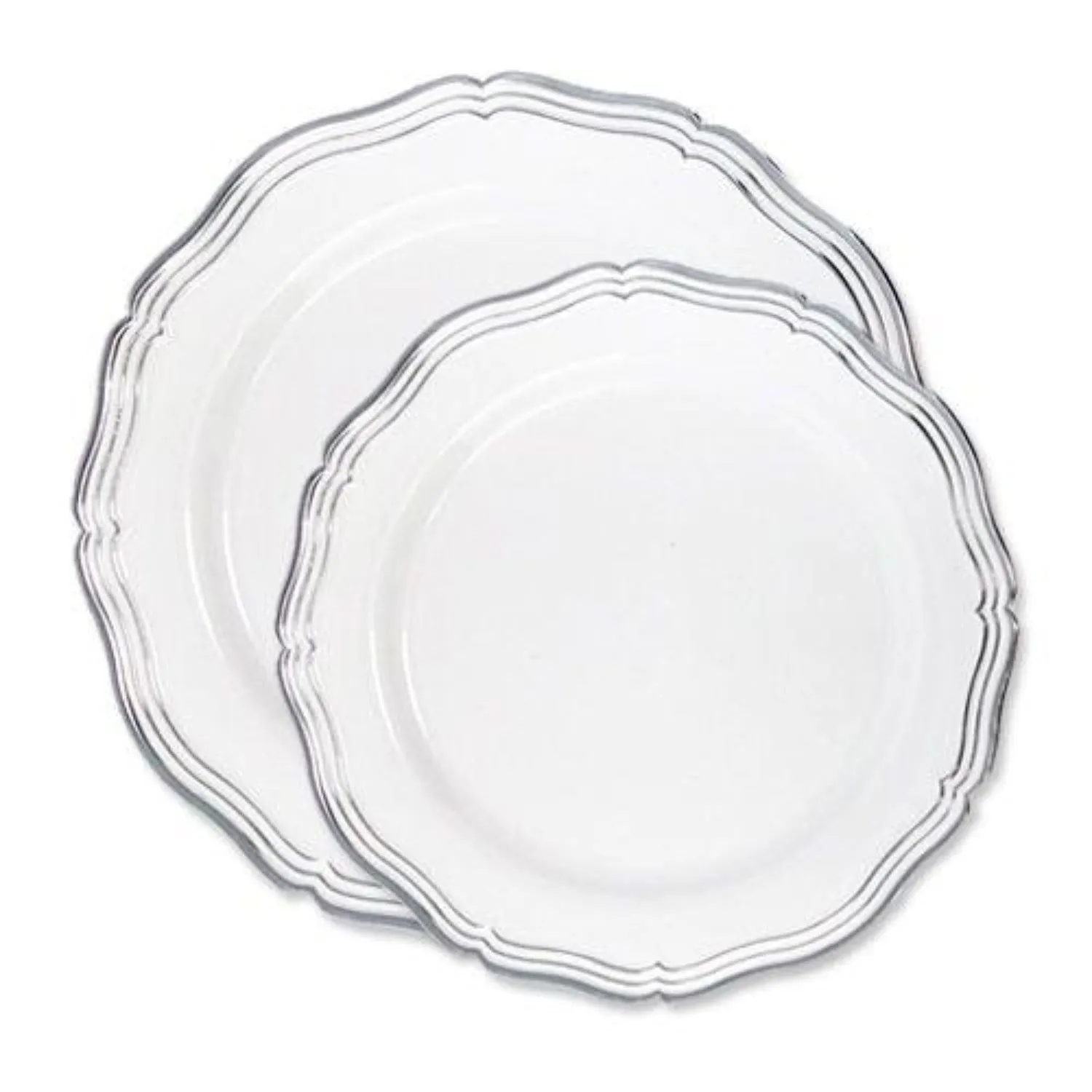 Aristocrat Collections Salad Plate White & Silver 7.5"