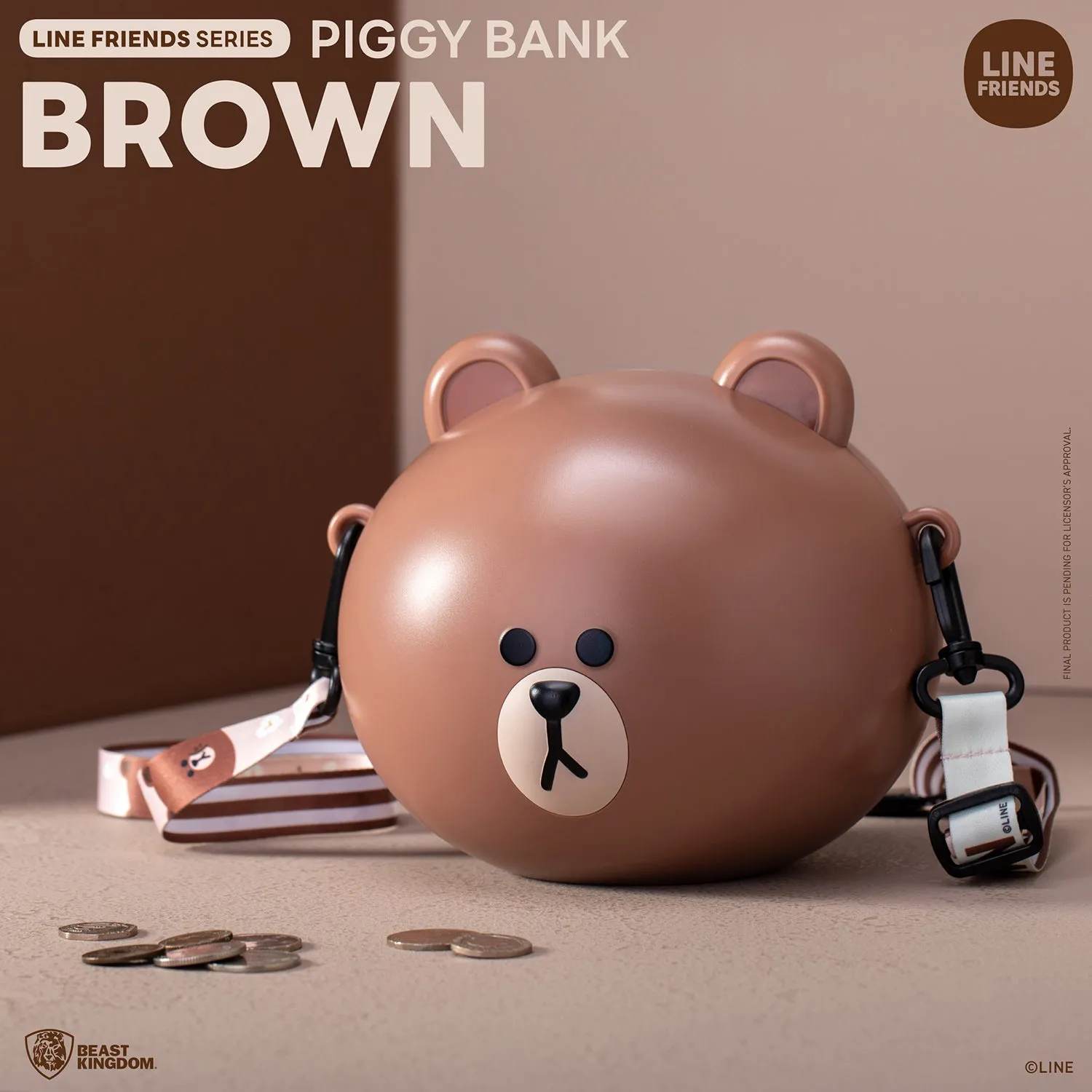 Beast Kingdom Line Friends Series Piggy Bank Brown
