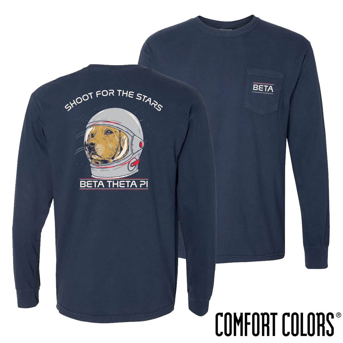 Beta Comfort Colors Astronaut Retriever Long Sleeve Tee