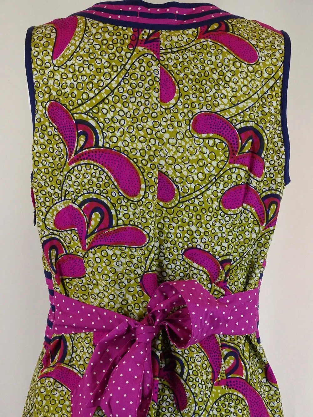 Boom Shankar Purple and Green Sleeveless Pattern Dress 10
