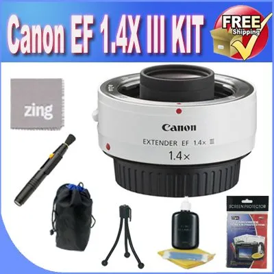 Canon EF 1.4X III Telephoto Extender for Canon Super Telephoto Lenses   Deluxe Case   Lens Pen Cleaner   Zing Microfiber Cleaning Cloth   Accessory Saver Bundle!!