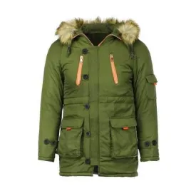 Color Block Multi-Zipper Stereo Patch Pocket Detachable Hooded Long Sleeves Men's Fitted Coat - Army Green L