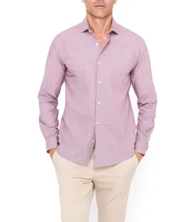 Cotton Houndstooth Shirt Wine
