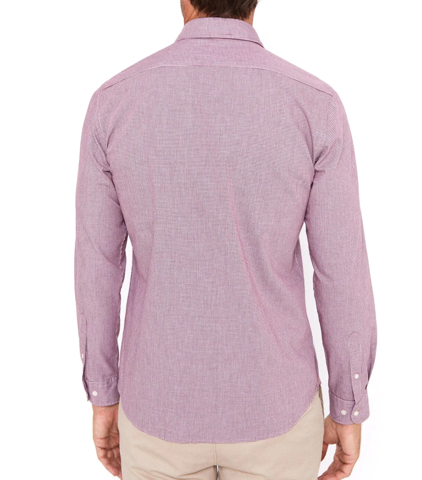 Cotton Houndstooth Shirt Wine