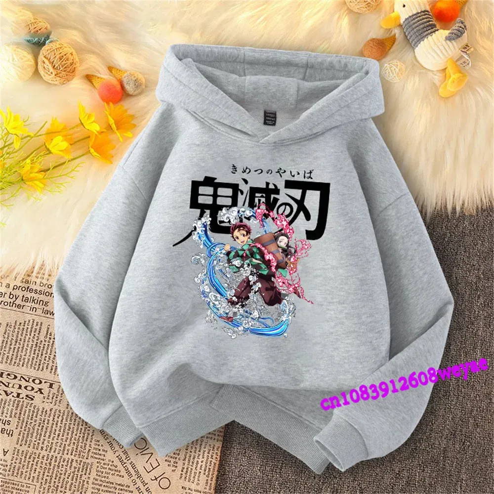 Demon Slayer Spring And Autumn Children Boys And Girls With Hoodie Sweater Top Cartoon Printing Children's Sportswear Coat Baby