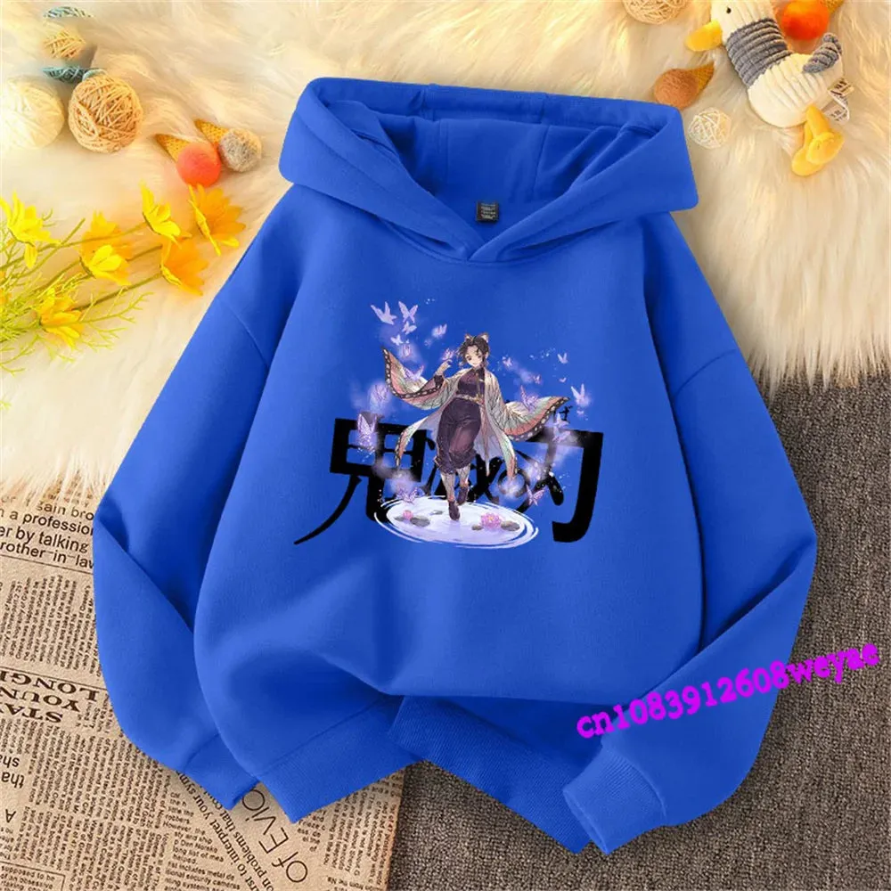 Demon Slayer Spring And Autumn Children Boys And Girls With Hoodie Sweater Top Cartoon Printing Children's Sportswear Coat Baby