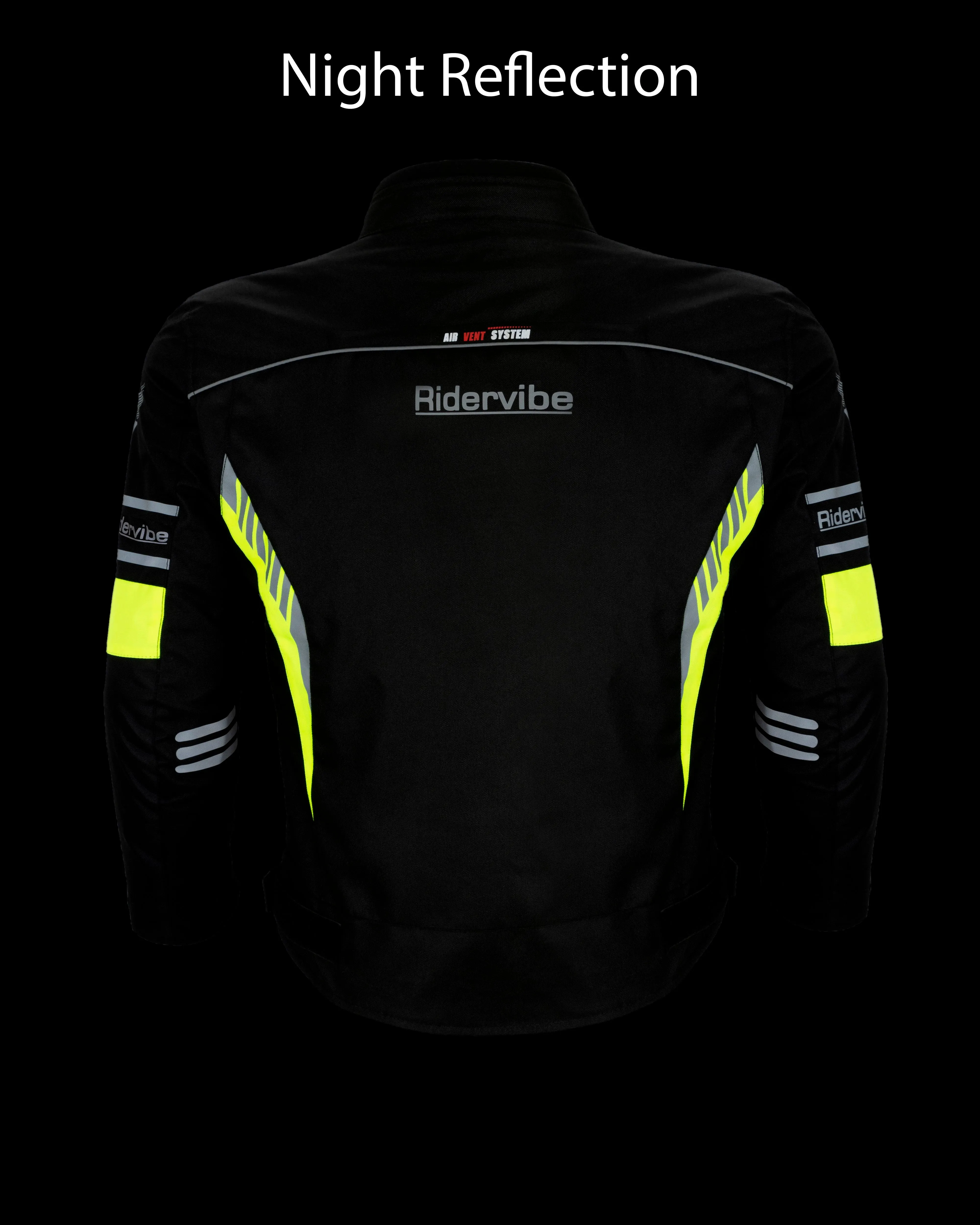 Dream Apparel Men's CE Armored Nylon & Mesh Motorcycle Neon and Black Waterproof Biker Jackets