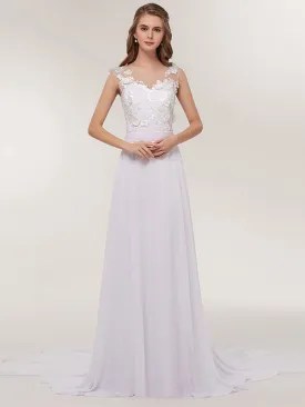 Elegant Chiffon  V-Neck Boho Wedding Dresses