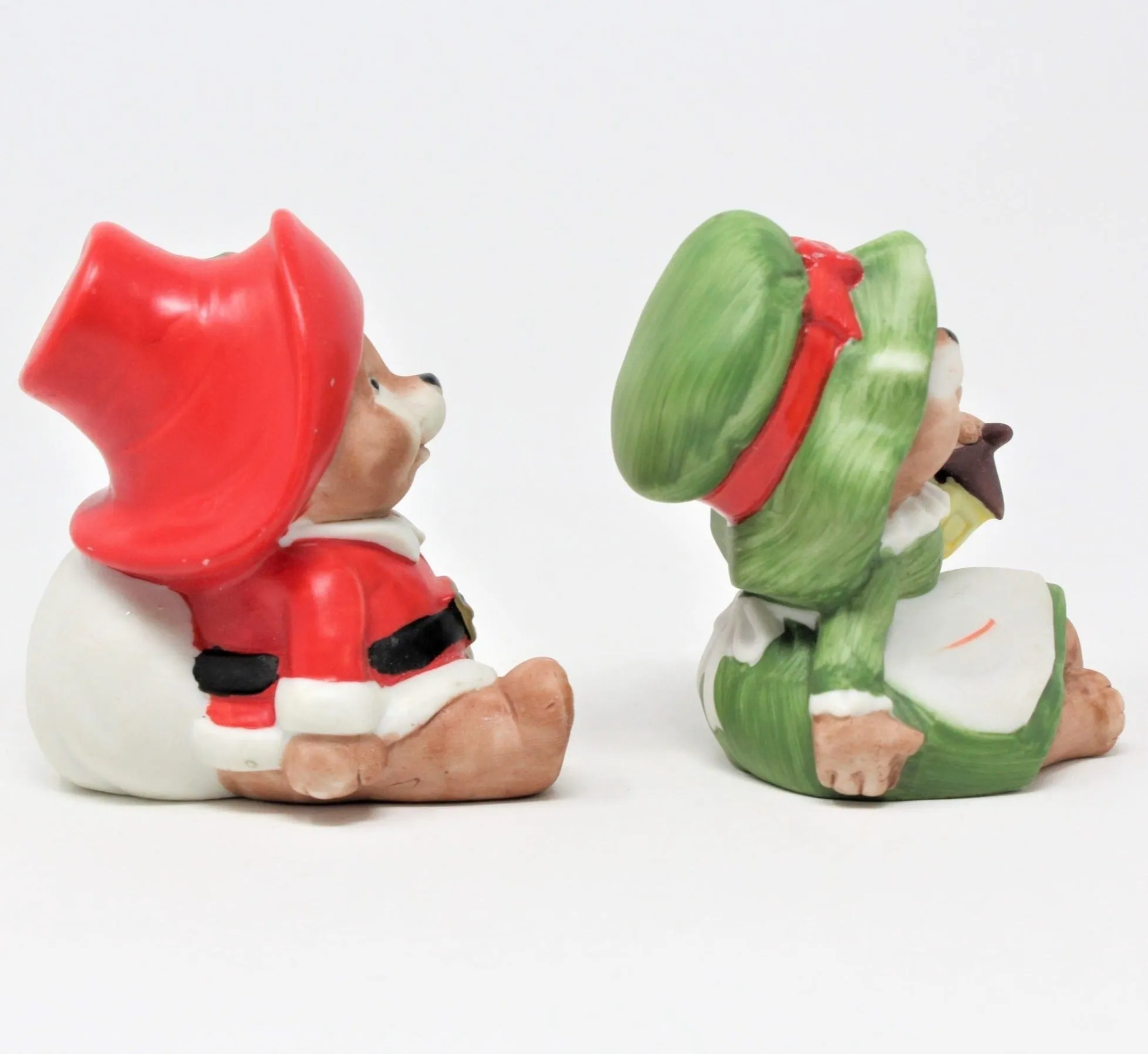 Figurine, HomCo, Christmas Bears, Set of 2 Porcelain, Vintage