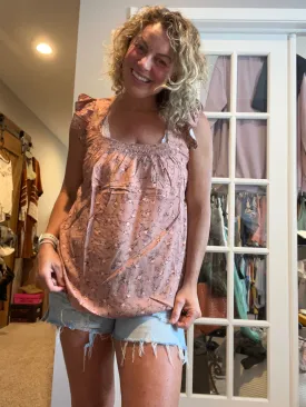 Floral flutter top