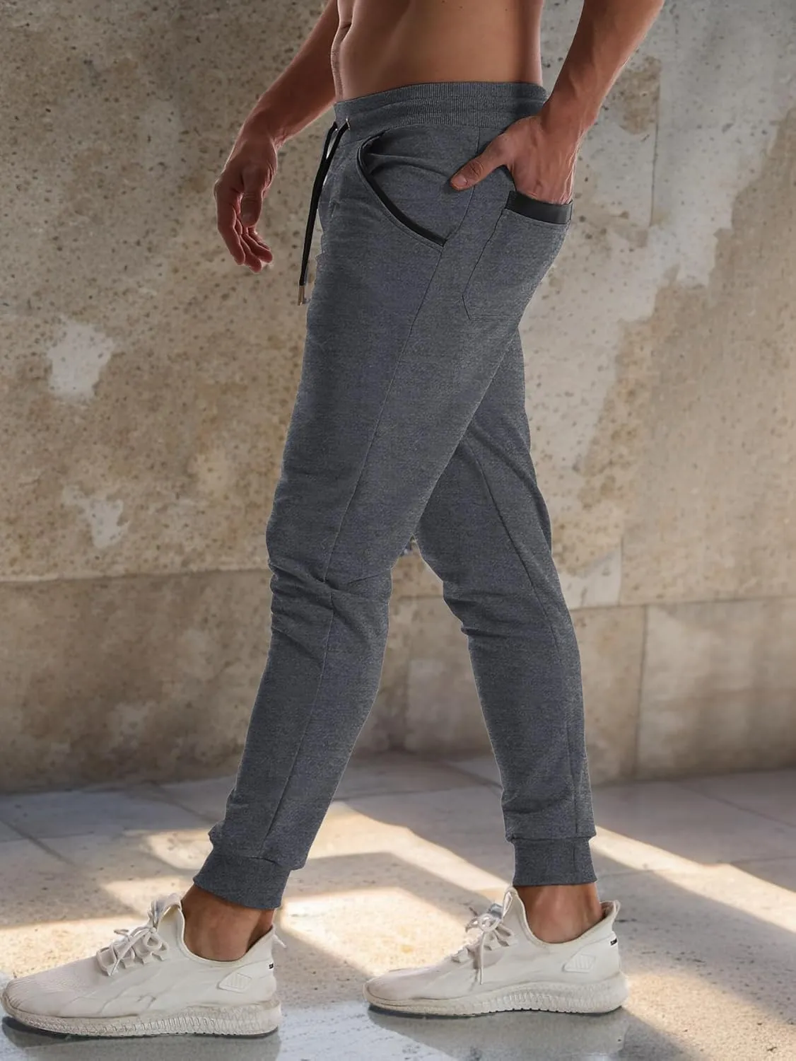 FLYFIREFLY Men's Jogger Sweatpants Gym Workout Running Pants Athletic Bottom Training Track Pants Joggers for Men