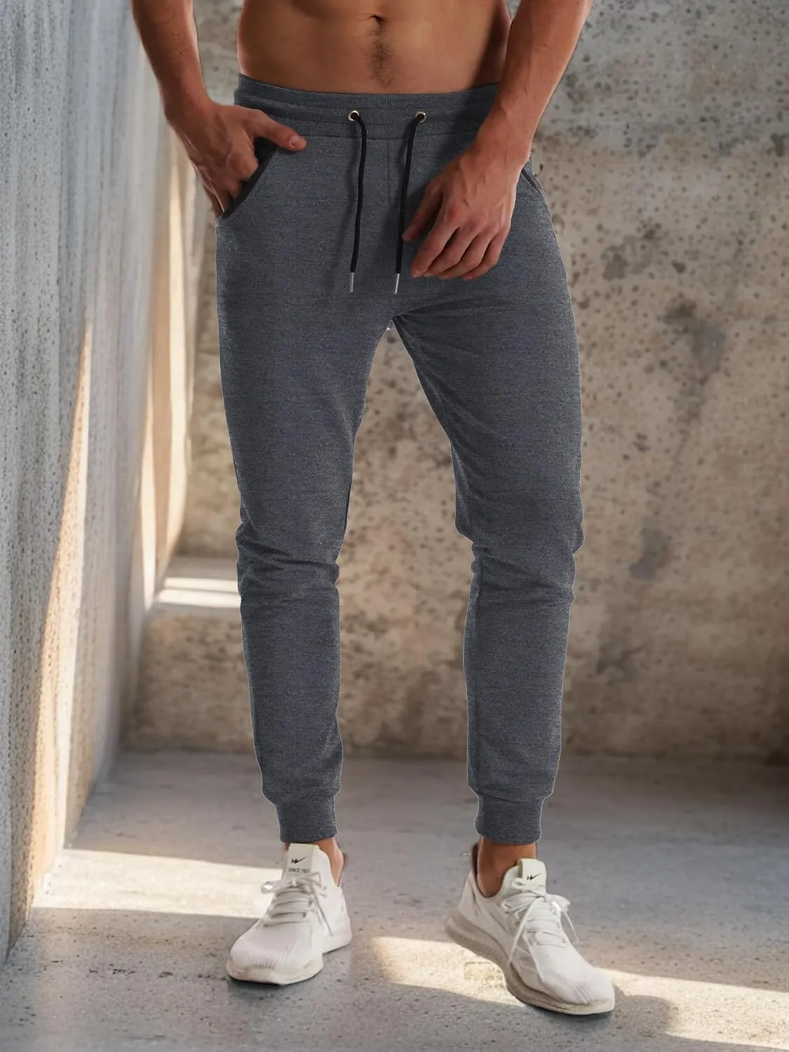 FLYFIREFLY Men's Jogger Sweatpants Gym Workout Running Pants Athletic Bottom Training Track Pants Joggers for Men
