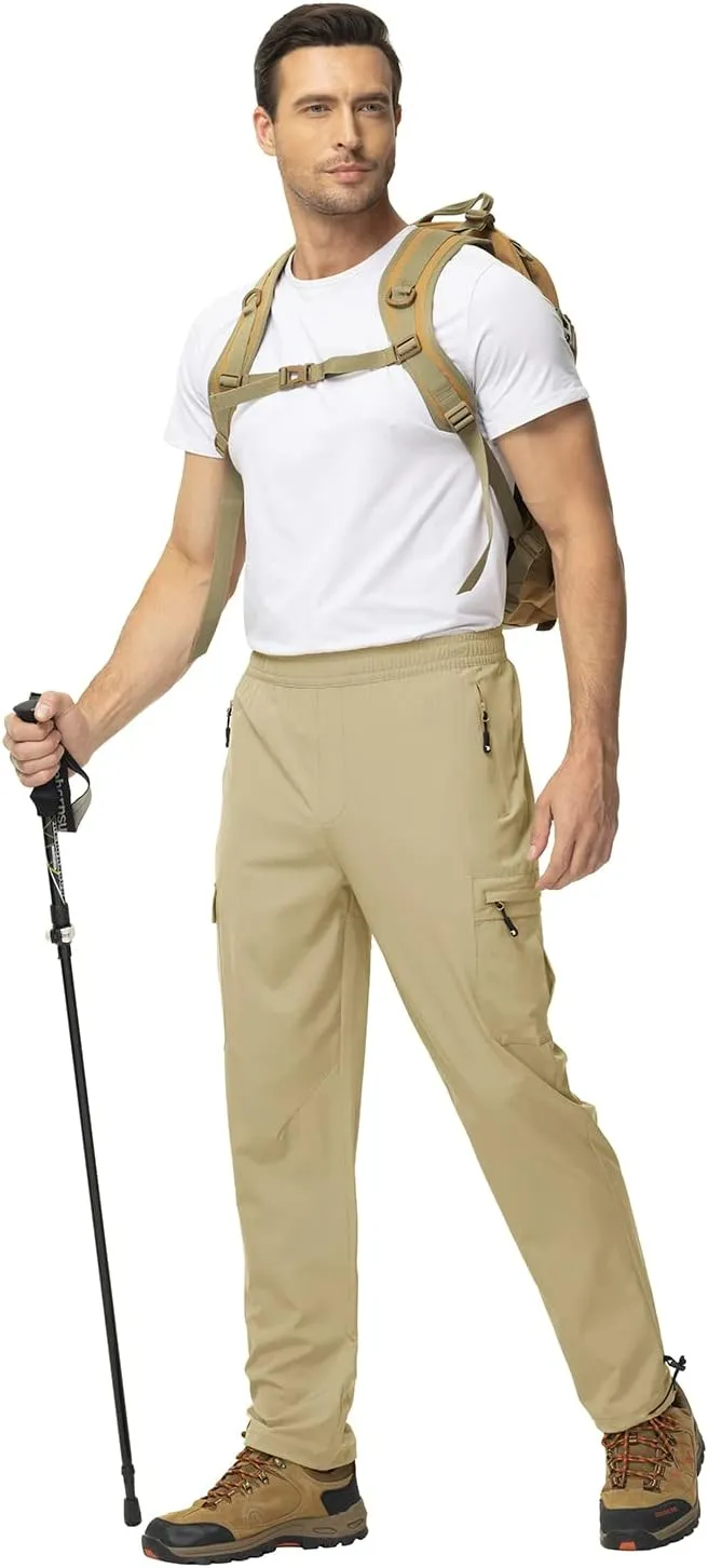 Gopune Men's Lightweight Joggers Quick Dry Hiking Athletic Pants Outdoor Running Casual Track Pants
