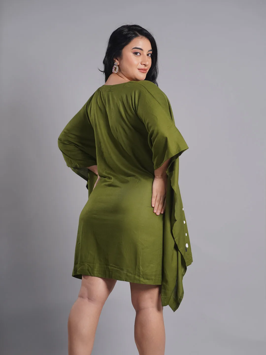 Green Rayon Kaftan - Petunia