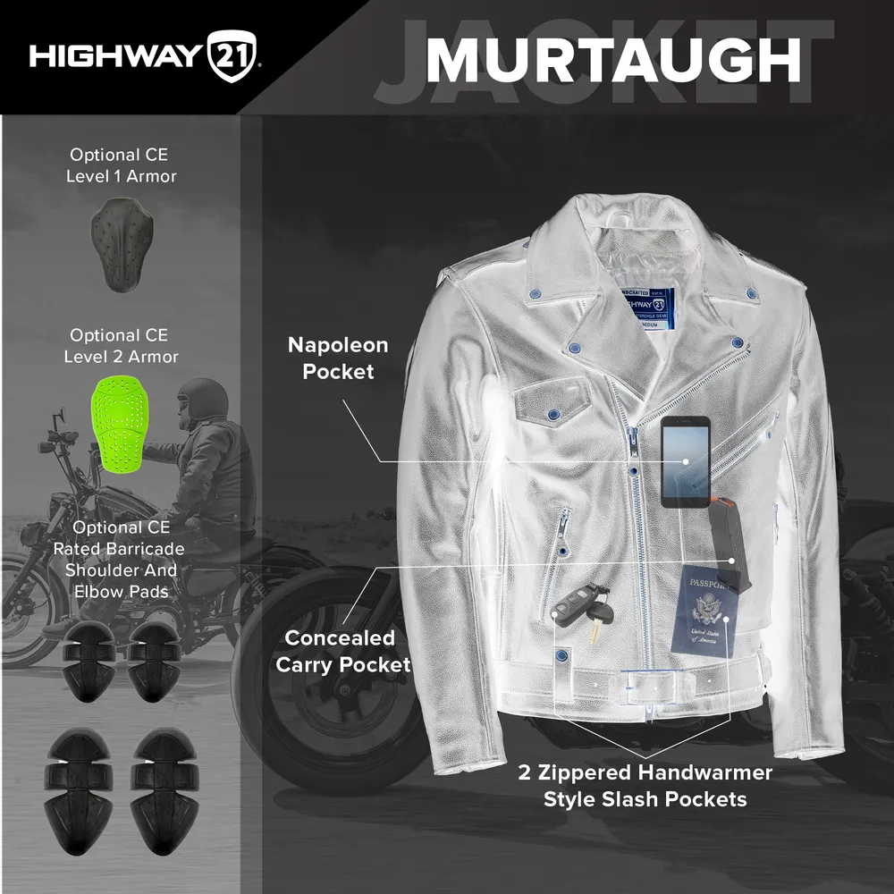 Highway 21 Murtaugh Leather Motorcycle Riding Jacket