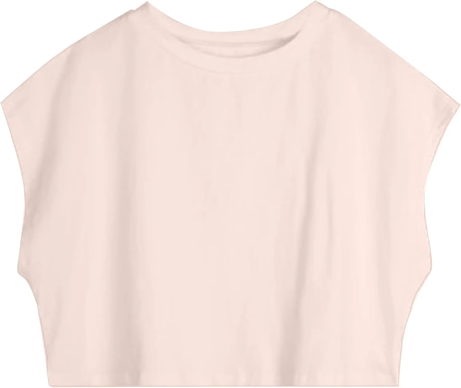 Hilinker Women's Graphic Cap Sleeve Crop Tops Summer Casual Crew Neck T Shirts Loose Fit Basic Tees