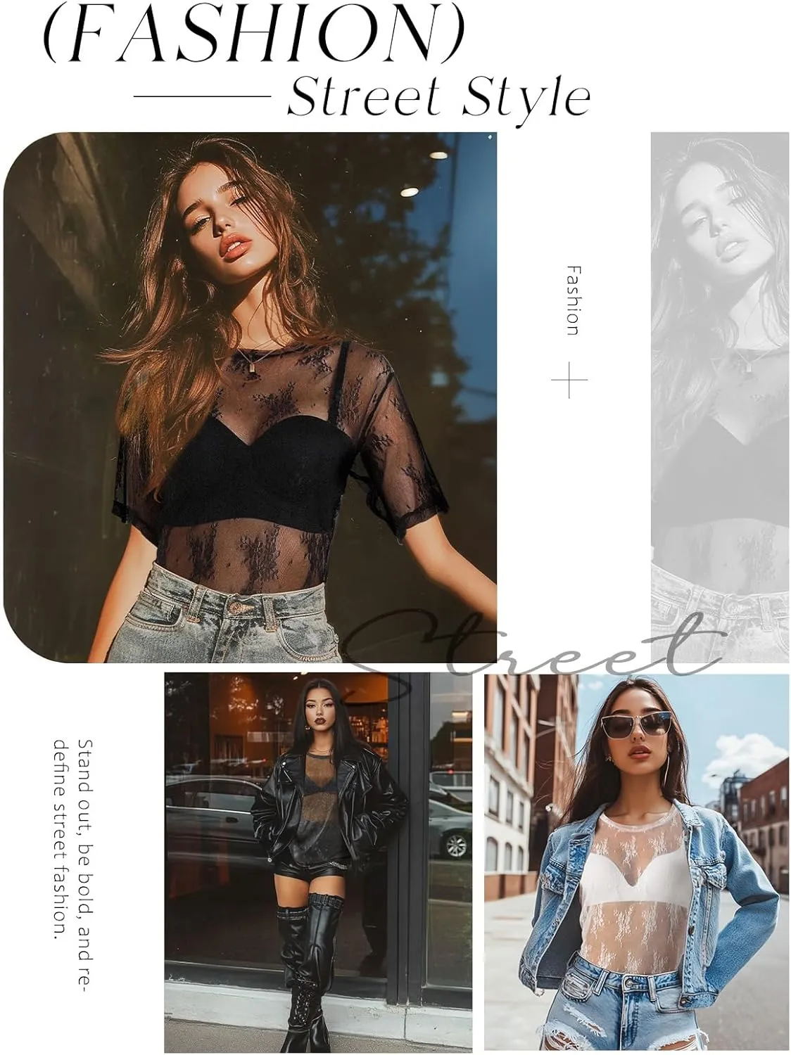 HWOKEFEIYU Women's Summer Short Sleeve Tops See Through Mesh Sheer Sexy T Shirt Blouse