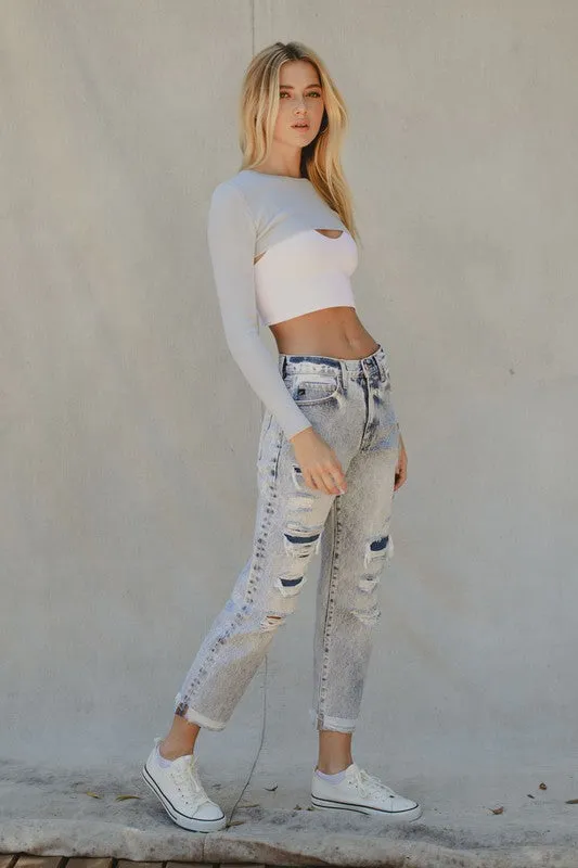 KanCan High Rise Straight Jeans