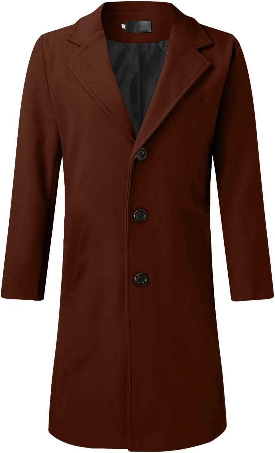 Mens Trench Coat Slim Fit Thick Needle Thickened Suit Sweater Windbreaker Long Jacket Windproof Overcoat Trench Coat