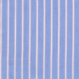 Mid Blue End on End Ground with White and Red Stripes Classic Custom Shirt 100c 60*60 Sas734a