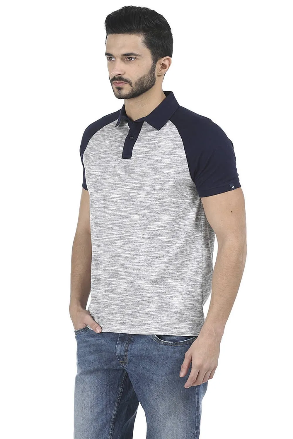 Muscle Fit Raglan Polo T Shirt