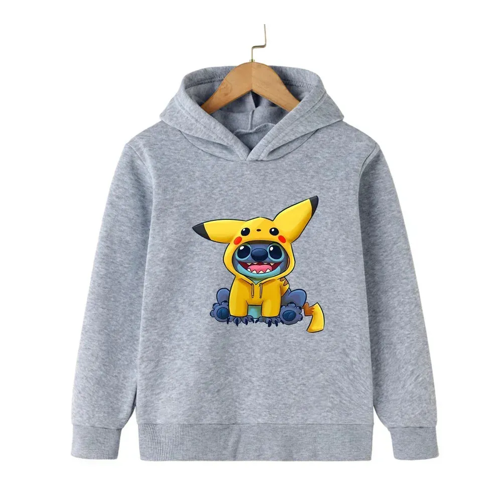 New Lilo and Stitch Cartoon Hoodie for Children Sweatshirt Funny Anime Casual Top Baby Clothes Toddler Girl Boy Toddler