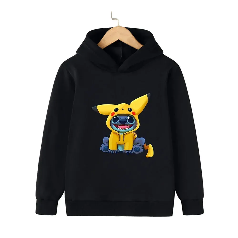 New Lilo and Stitch Cartoon Hoodie for Children Sweatshirt Funny Anime Casual Top Baby Clothes Toddler Girl Boy Toddler