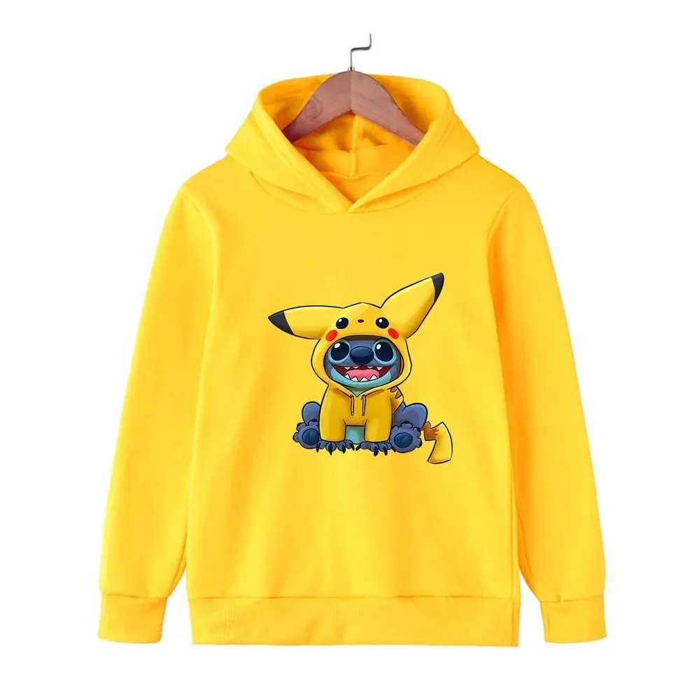 New Lilo and Stitch Cartoon Hoodie for Children Sweatshirt Funny Anime Casual Top Baby Clothes Toddler Girl Boy Toddler