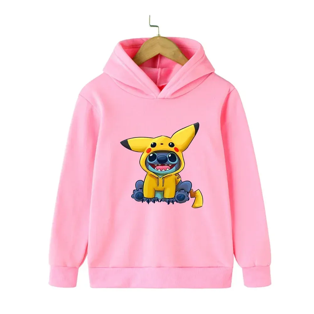 New Lilo and Stitch Cartoon Hoodie for Children Sweatshirt Funny Anime Casual Top Baby Clothes Toddler Girl Boy Toddler