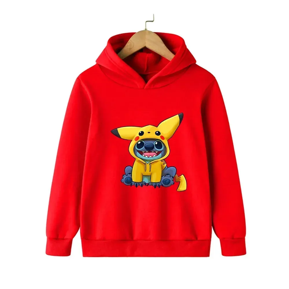 New Lilo and Stitch Cartoon Hoodie for Children Sweatshirt Funny Anime Casual Top Baby Clothes Toddler Girl Boy Toddler