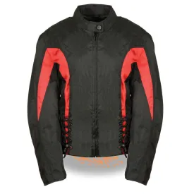 Nexgen SH2188 Women's Black and Red Textile Motorcycle Riding Jacket