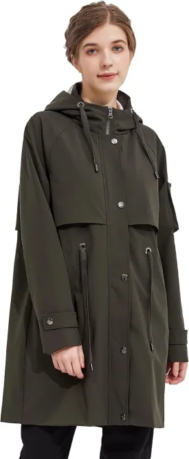 Orolay Women's Long Windbreaker Hooded Light Jacket Active Outdoor Anoraks