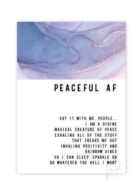 Peaceful Af Greeting Card