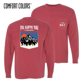 Phi Tau Comfort Colors Long Sleeve Retro Alpine Tee