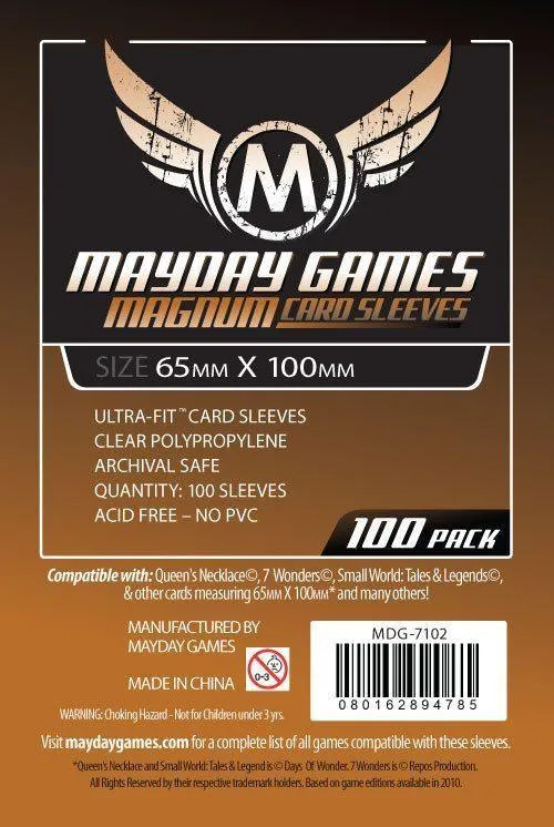 "7 Wonders" Card Sleeves - Copper Magnum Ultra-Fit (65X100Mm) - 100 Sleeves (7102)