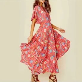 Santorini Boho Maxi Dress
